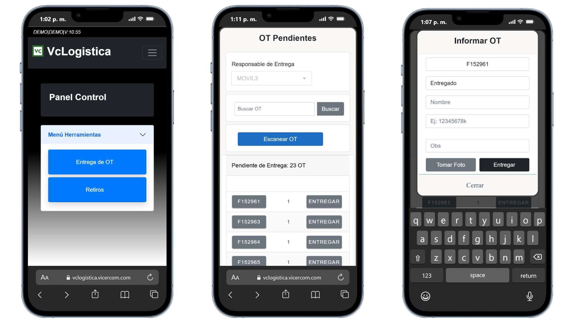 App PWA chofer - dashboard